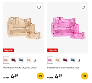 1+1 op kartjes en letters bij Hema