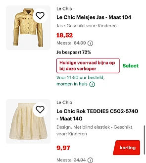 Kleding ‘Le Chic’ -70%