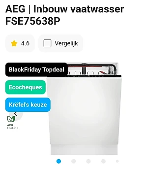 AEG Inbouw vaatwasser FSE75638P -36% bij Krëfel