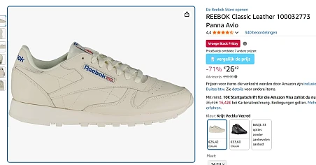 Reebok unisex lederen sneakers maat 34 met 71% korting