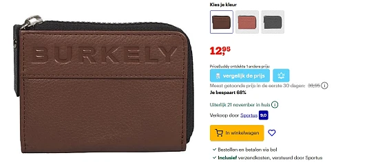 Burkely Portemonnee S Bruin