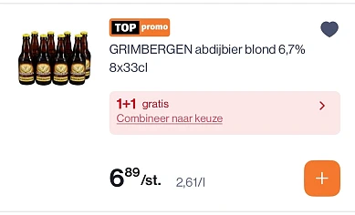 Grimbergen abdijbier blond heel mooie korting en Victoria -50%