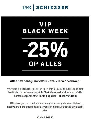 Schiesser: 25% korting