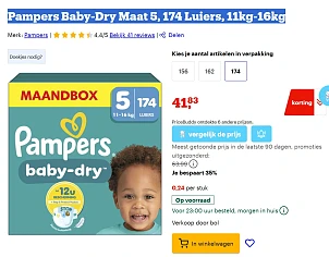 Pampers Baby-Dry Maat 5 (174 Luiers)