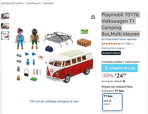 Playmobil 70176 Volkswagen T1 Camping Bus,Multi kleuren