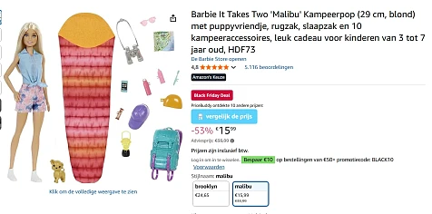 Barbie It Takes Two 'Malibu' Kampeerpop koopje!