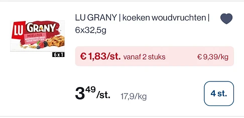 Lu Grany koeken met woudvruchten goedkoper