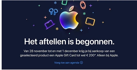 Apple gift card tot €200