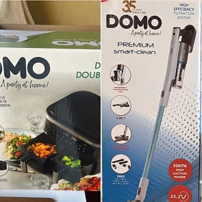 € 190 korting op DOMO steelstofzuiger + airfryer