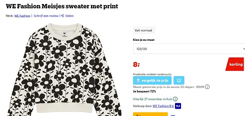 Meisjes sweater WE fashion maat 122/128 - maat 134/140 - maat 158/164 met hoge korting bij bol