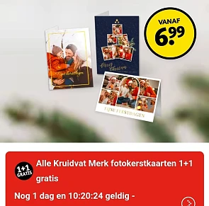 Kruidvat fotokerstkaarten 1+1 gratis
