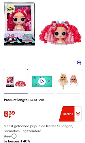 L.O.L. Surprise! Tweens Surprise - 14,5 cm - Swap-stylinghoofd -40%