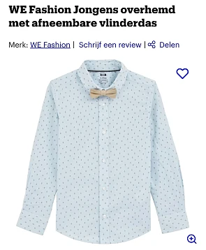WE Fashion overhemd met vlinderdas -71%