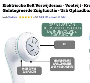 Eelt verwijderaar elektrisch met 70% korting