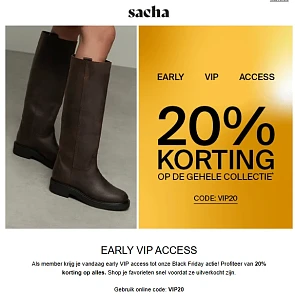 Sacha: 20% korting