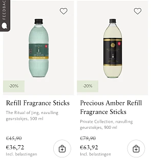 20% korting op refills Rituals