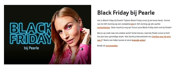 Nieuwe bril nodig of lenzen? Bij Pearle Black Friday actie