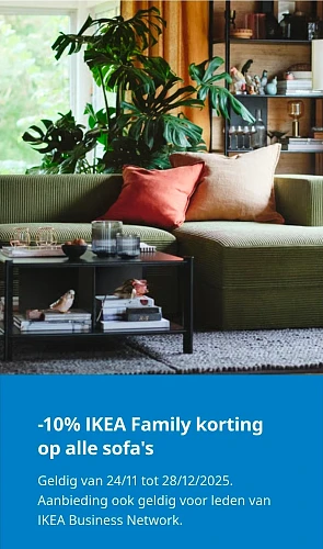 -10% IKEA Family korting op alle sofa's