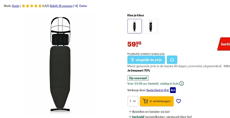 Bodo® - Strijkplank Ascend Prime met 70% korting