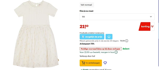 Noppies meisjes kleedje maat 110 bij bol met 73% korting