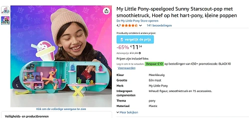 My Little Pony Sunny Starscout-pop met smoothietruck nu met 65% korting