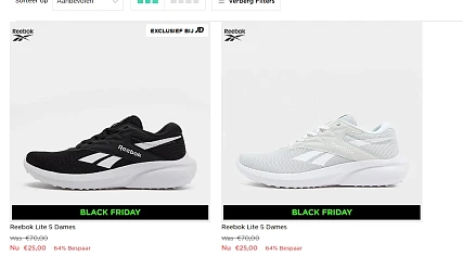 Reebok in twee kleuren voor dames nu voor 25€ nog alle maten beschikbaar en gratis levering