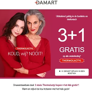 Damart: 3+1 op thermolactyl
