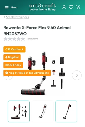 Dagdeal Rowenta X-Force Flex 9.60 Animal RH2087WO