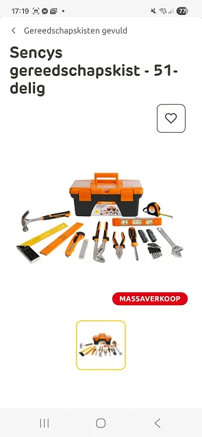 Gereedschapskist bij Brico volledig terugbetaald