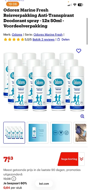 Odorex Marine Fresh Anti-Transpirant Deodorant spray - 12x