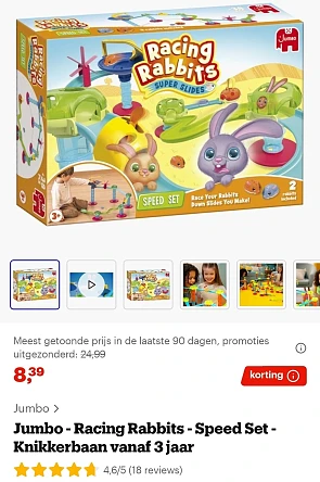 Jumbo racing rabbits knikkerbaan -66%