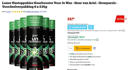 Lenor Unstoppables Geurparels Voordeelverpakking 6 x 235g => 2 verschillende geuren verkrijgbaar