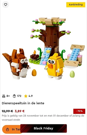 Tot -70% + 🎁 in Black Friday sale bij Lego shop