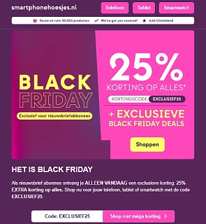 Smartphonehoesjes: 25% korting op alles