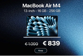 MacBook Air- M4 - Laagste historische prijs ooit. (Black friday)