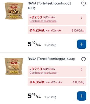 Rana gevulde pasta mooie korting in combinatie met coupon