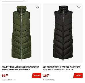 JDY lange bodywarmers vanaf 18,77€