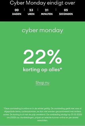 Alleen vandaag -22% op bijna alles