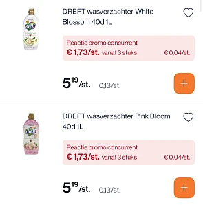 Dreft wasverzachter en caps heel mooie prijs