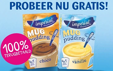 100% cashback op een deelnemend Imperial Mug Pudding