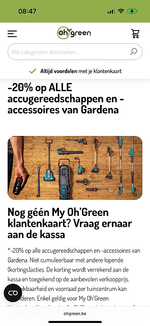 -20% accugereedschappen en -accessoires van Gardena