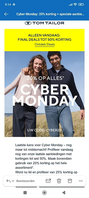 Tom tailor: 20% korting