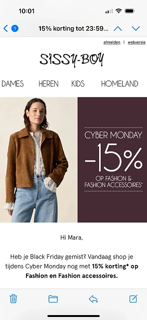 -15% op fashion bij Sissy-Boy