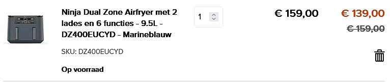 20€ extra korting bovenop sale bij Ninja!