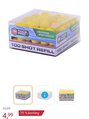 Tack Pro Shot Refill 100 ballen -75%