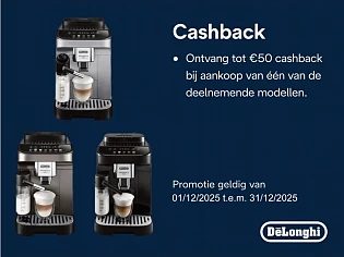 €50 cashback op De'Longhi Magnifica