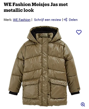WE Fashion Meisjes Jas met metallic look -69%