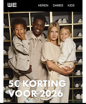 5€ korting vanaf 50€ aankopen bij WE
