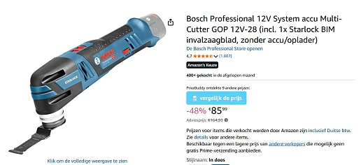 48% korting Bosch Professional 12V System accu Multi-Cutter GOP 12V-28