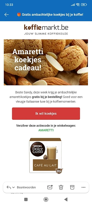 Koffiemarkt: gratis koekjes